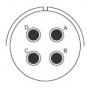 Amphenol MS3106F22-22P, Connector plug, 4 male contacts, 46A