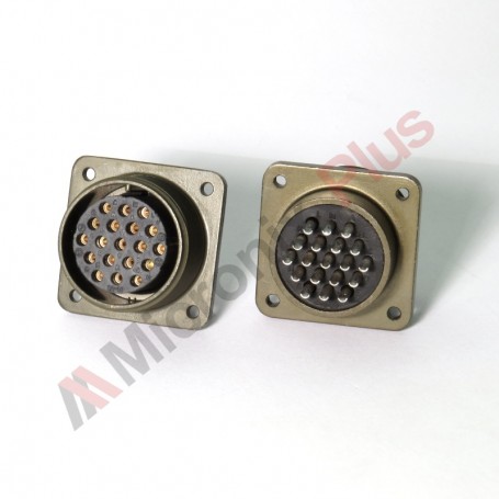 Amphenol MS3102E22-14S, Conector circular cu montare pe panou, 19 contacte (13A) mama
