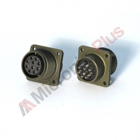 Amphenol MS3102E18-1S, Box Receptacle Connector, 10 female contacts