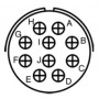 Amphenol MS3102E18-1P, Box Receptacle Connector, 10 male contacts