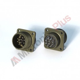 Amphenol MS3102E18-1P, Box Receptacle Connector, 10 male contacts