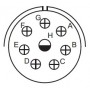 Amphenol MS3108F18-8P, Conector cablu, spate 90 grade, 8 contacte tata