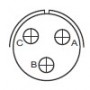 Amphenol MS3106F14S-7P, Connector plug, 3 male contacts