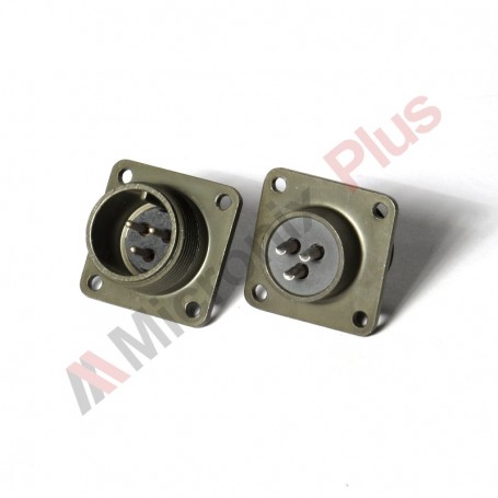 Amphenol MS3102E14S-7P, Box Receptacle Connector, 3 male contacts