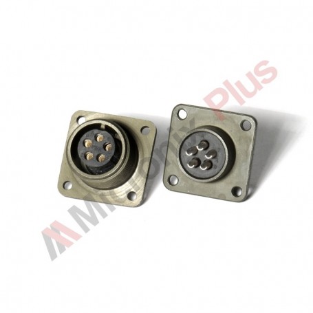 Amphenol MS3102E14S-5S, Box Receptacle Connector, 5 female contacts