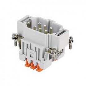 ILME JSHM 06, Male insert, spring terminal connection without tools, 6 poles + PE, 16A 500V, size "44.27"