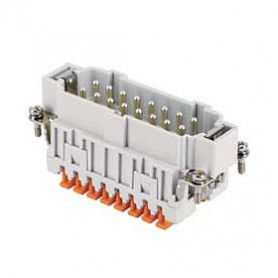ILME JSHM 16, Male insert, spring terminal connection without tools, 16 poles + PE, 16A 500V, size "77.27"
