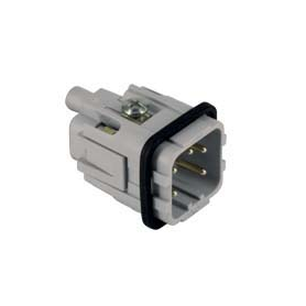 ILME CKM 04, male insert, screw terminal connection, 4 poles + PE, 10 A 230/400 V 4 kV 3