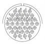 Amphenol MS3102E28-21P, Box Receptacle Connector, 37 male contacts