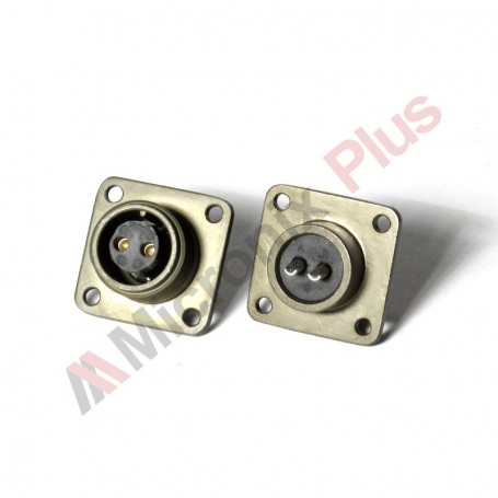 Amphenol MS3102E12S-3S, Box Receptacle Connector, 2 female contacts