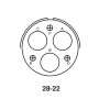 Amphenol MS3106F28-22S, Conector cablu 6 contacte mama, pana la 80A