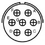 Amphenol MS(97B)3106F16S-1S, Connector plug, 7 female contacts