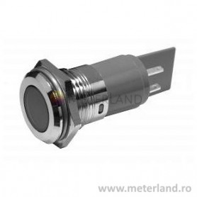 Indicator LED Ø22mm cu lentila plata, 24Vcc/ca, IP67, CML