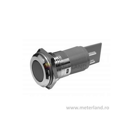Indicator LED Ø22mm cu lentila plata, 24V cc ca, IP67, CML