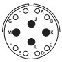 Amphenol 62IN-18F-14-12S, Cable Plug Connector with 90 deg backshell, 12 female contacts