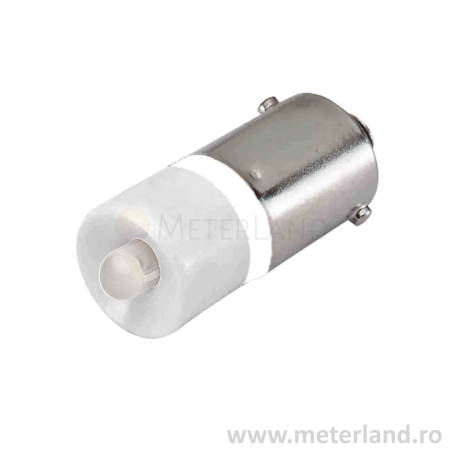 Bayonet signal LED Lamp, 12Vdc/ac, Socket BA9s, white
