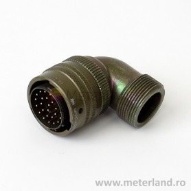 Spacecraft PT08F-16-26P, Cable Connector, Plug with 90° backshell, 26 male solder contacts