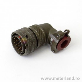 Deutsch 951-08-EC-16-26P-50, Plug with 90° backshell, 26 male solder contacts