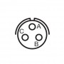 Amphenol 62IN-57A-8-33P-(219), conector circular de panou, 3 contacte PCB tata