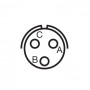 Amphenol PT-06E-8-3AS-SR, conector circular de cablu, 3 contacte mama