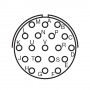 Amphenol PT-06E-14-19PW-SR, Straight plug strain relief connector, 19 male contacts