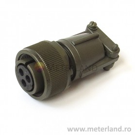 Amphenol MS3106F16-10S, Conector circular cu 3 contacte mama (23A), montare pe cablu