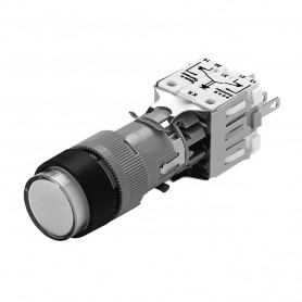 EAO 901-.000-00, Illuminated pushbutton actuator, mounting hole Ø16mm, 1NO+1NC gold contacts