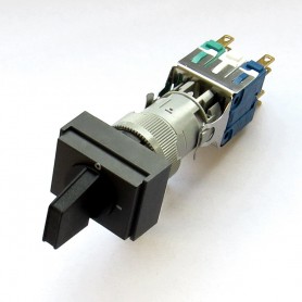 EAO 912-.700-00, Selector switch 2 positions 18x24mm, mounting hole Ø16mm, 2NO+2NC gold contacts