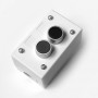 EAO 44-002.8 C2, Enclosure with 2 pushbutton actuators, momentary switching action, 2x (1NO+1NC)
