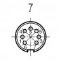 Amphenol C091A T-3484-001, Male cable connector 7 solder contacts, screw locking, IP40