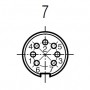 Amphenol C091A T-3486-000, Conector circular de panou tata, 7 contacte cu lipire, 5A, IP40