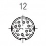Amphenol C091A T-3637-001, Conector circular de panou tata, 12 contacte cu lipire, 3A, IP40
