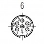 Amphenol C091A T-3402-009-U, Conector circular de panou tata, 6 contacte cu lipire, 5A, IP40