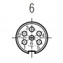 Amphenol C091A T-3402-009-U, Male panel connector 6 solder contacts, screw locking, IP40