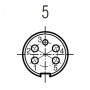 Amphenol C091A T-3360-001, Male cable connector 5 solder contacts, screw locking, IP40