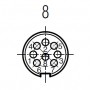 Amphenol C091A T-3507-000, Female panel connector 8 solder contacts, screw locking, IP40