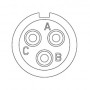 Amphenol ECTA 1332E003MS, Conector circular push-pull de panou tata, 3 contacte cu sertizare, 7.5A