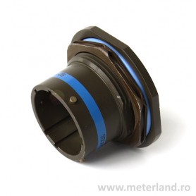 Amphenol HE308-07T13-98PB-7M, Subminiature cylindrical connector jam nut receptacle with 10 male crimp contacts