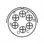 Amphenol MS3106F14S-6P, Conector circular de cablu cu 6 contacte (13A) tata