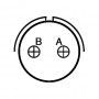 Amphenol TV06RW-11-2P, Subminiature cylindrical connector plug with 2 male crimp contacts