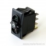 Carlingswitch VDB1GPJB-00000, Contura sealed body rocker switch with LED illumination, 2x ON-NONE-ON, 15A, IP68